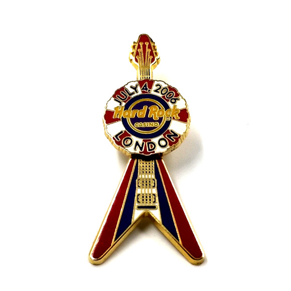 Hard Rock Casino London Casino Fourth of July 4 2006 Guitar Pin Souvenir - Picture 1 of 7